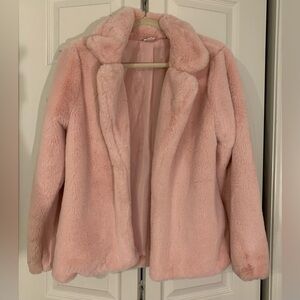 New Direction Women's  Baby Pink Faux Fur Coat
Size Small